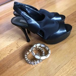 Black Vera wang platform heels